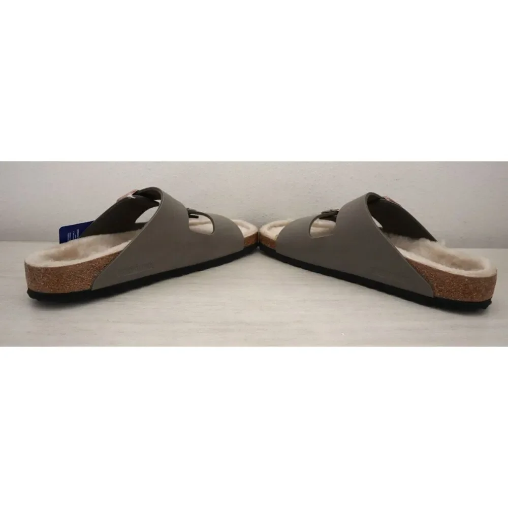 Birkenstock WMN Sz EUR 42 US 11 Green Arizona Shearling-Lined Slide Sandals - Picture 11 of 13